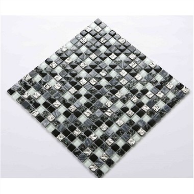 Backsplash de rajola de mosaic de vidre negre